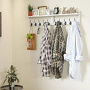 AMBIRD 34.2" L Wooden Wall Coat Hooks with Shelf - Versatile and Decorative Wall-Mounted Storage - 10 Hooks for Hanging Coats, Hats, Keys, Bags, Scarves - Ideal for Entryways, Bedrooms, Closets(White) by CozyNest Decor