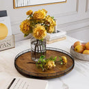 Farmhouse Oak 18" Lazy Susan Turntable Organizer for Cabinet, Round Wooden Lazy Susan Organization and Storage for Dining Table, Pantry, Kitchen, Countertop, Cupboard,Home Decor, Walnut Wood (18") by CozyNest Decor