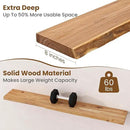 Floating Shelves for Wall Decor, Rustic Solid Elm Wood Live Edge Floating Shelves Wall Mounted, Wall Shelves with Invisible Bracket for Living Room Bathroom Bedroom Kitchen, 48 Inch, Natural by CozyNest Decor