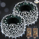 Hezbjiti 2 Pack 1000 LED 403 FT Christmas String Lights Outdoor, 8 Lighting Modes IP44 Waterproof Fairy Lights with Timer and Dimmable Function for Party Tree Decorations (Cold White, Green Wire) by GreenHaven Gardens