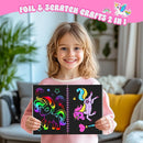 homicozy Art & Craft Activity for Kids: Foil Fun Unicorns and Princess & Scratch Art Book 2-in-1,No Mess Art Crafts for Girls,DIY Creative Activity Kit,Gifts for Girls Ages 4,5,6,7,8,9, Travel Toys by TinyTreasures Baby Boutique