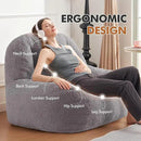 Homguava Bean Bag Chairs for Adults,Giant Beanbag Couch Adult Bean Bag Chair with Filler Included,Modern Lazy Sofa Comfy Chair for Living Room(Grey) by CozyNest Decor