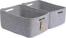 Large Storage Baskets for Shelves, Closet Organizers Bins for Clothes Blanket Towels, Baby Nursery, Toy Baskets Box, Woven Rope Baskets, 17 x 13 x 7.5”, 2 Packs Mixed Grey by CozyNest Decor