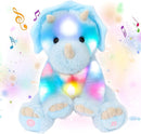 Cuteoy Light-up Singing Plush Blue Triceratops LED Musical Stuffed Animal Dinosaur Adjustable Volume Lullaby Plushies Birthday Christmas Toy Gifts for Kids Toddler Girls, 13" by TinyTreasures Baby Boutique