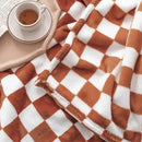 LOMAO Throw Blankets Flannel Blanket with Checkerboard Grid Pattern Soft Throw Blanket for Couch, Bed, Sofa Luxurious Warm and Cozy for All Seasons (Maple Brown, 90"x90") by CozyNest Decor