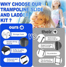 Universal Trampoline Ladder Slide kit, 3 Steps Wide Step for Trampoline, Trampoline Accessories Slide with Buffer Section for Children Kids by TinyTreasures Baby Boutique