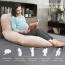 MOON PARK Pregnancy Pillows for Sleeping - U Shaped Full Body Maternity Pillow with Removable Cover - Support for Back, Legs, Belly, HIPS - 57 Inch Pregnancy Pillow for Women - Brown by TinyTreasures Baby Boutique