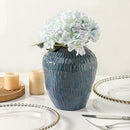 Blue Ceramic Vase for Home Decor,7.8 Inch Flower Vases，Decorative Vase for Pampas Grass，Modern Art Texture Vases for Home Entryway Living Room Dining Table Farmhouse Office Decor- Blue by GreenHaven Gardens