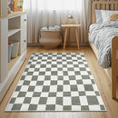 jinchan 3x5 Checkered Area Rugs for Kids Room - Machine Washable Soft Rug Modern Geometric Lattice Non-Slip Carpet for Nursery Playroom Bedroom Entryway Living Room Dining Room Home Office Grey by CozyNest Decor