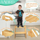 AMBIRD Wooden Step Stool, 15.75'' H Potty Training Toddler 300 lbs Capacity with Safety Non-Slip Pads and Handles, Kitchen Step Stools for Kids, Bamboo Step Stool for Bathroom, High Beds (Natural) by TinyTreasures Baby Boutique