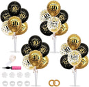 TONIFUL 4 Set Black Gold Balloon Stand Kit for Birthday Decorations for 40th,Balloon Centerpieces for Table Party Decorations Cheers to 40 Years Old Birthday for Men and Women by TinyTreasures Baby Boutique