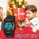 Kids Watch,Boys Watch for 3-15 Year Old Boys,Digital Sport Outdoor Multifunctional Chronograph LED 50 M Waterproof Alarm Calendar Analog Watch for Children with Silicone Band,Kids Gift by TinyTreasures Baby Boutique