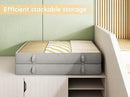 Vailando Under Bed Storage Containers, Underbed Storage Bins, 6 Inches Tall Clothes Storage Box with Sturdy Handles and Sidewalls, Foldable, Gray, 2-Pack by CozyNest Decor