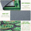 Kids Carpet Playmat Rug 6 x 9 ft Player Car Rug, City Life Traffic Road Map Mat Educational Game Area Mat for Toddler Children Playroom Classroom Bedroom(Green)