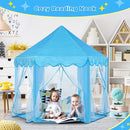 Monobeach Princess Tent Girls Large Playhouse Kids Castle Play Tent with Star Lights Toy for Children Indoor and Outdoor Games, 55'' x 53'' (DxH) (Blue Prinecss Tent with Little Star Lights) by TinyTreasures Baby Boutique