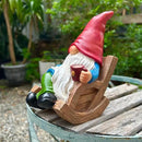 Drinking Coffee Faceless Garden Gnome Statue Decoration 7.1" Figurine Ornament for Indoor Outdoor Home Patio Yard Lawn by CozyNest Decor