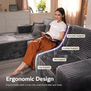ovios Sectional Cloud Couch for Living Room, Modular Floor Sofa with Plush Corduroy, No Assembly Required, Big Comfy Couches Set with Fluffy Memory Foam, Stupendous U Shaped Sofas with Chaise, Black by CozyNest Decor