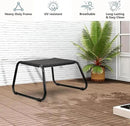 Outdoor Ottomans,Patio Foot Rest Portable Side Table Solid Steel Frame Small Seat All Weather Footrest for Indoor Outdoor Use 2 Pieces Black by CozyNest Decor