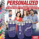 Personalized Tumblers, Custom Name Coffee Cup, Girlfriend Gifts, Small Tumbler with Lid Included, Gift for Her, Gift for Him, Keep Drinks Cold and Hot (Purple, 20oz) by TinyTreasures Baby Boutique