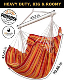 ADVOKAIR Hammock Chair Hanging Chair Rope Swing XXL - Max 500lbs, 70in Large Hammock Swing Chair -Portable Steel Spreader Bar with Anti-Slip Rings-Roomy & Strong by GreenHaven Gardens