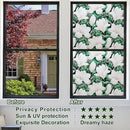 Window Privacy Film Stained Glass Decorative Static Clings Frosted Window Tint for Home Room Decor Bathroom Door Car Stickers with Glittering Effect, Removable(Magnolia Design) by CozyNest Decor