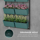 Outsunny 3-Tier Wall Planter with 6 Pots for Indoor and Outdoor Use, Hanging Plant Holder, Self Draining Wall Mounted Planter for Vegetables, Flowers, Herbs, Green by CozyNest Decor