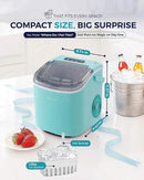 EUHOMY Countertop Ice Maker Machine with Handle, 26lbs Per Day, 9 Ice Cubes Ready in 6 Mins, Auto-Cleaning Portable Ice Maker with Basket and Scoop, for Home/Kitchen/Camping/RV (Green) by CozyNest Decor