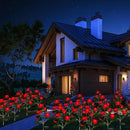 4 Pack Outdoor Solar Flower Lights Waterproof Garden Decorative Lights Outside Solar Powered Pathway Lights with 20 Realistic Rose Flowers for Yard Lawn Pathway Backyard Decor(Red) by GreenHaven Gardens