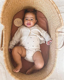 Bassinet Sheet for Baby Boy and Girl 2 Pack, Fitted Sheets for Rectangle, Oval, Hourglass Bassinet Mattress, Muslin Moses Basket Sheets with Neutral Style (Beige & Cream) by TinyTreasures Baby Boutique
