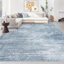 Area Rugs 8x10 Living Room: Washable Rug Modern Abstract Large Rugs Soft Non Slip Neutral Rug Stain Resistant Indoor Carpet for Bedroom Kitchen Dining Room Table Nursery Home Office Rugs(Blue,8'x10') by TinyTreasures Baby Boutique