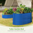 Land Guard 8x4x3ft Oval Galvanized Raised Garden Beds, Large-Capacity Metal Planter Box Outdoor, Durable Deep Raised Garden Bed 3ft Tall, Raised Beds for Gardening Vegetables, Royal Blue by GreenHaven Gardens