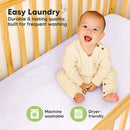 Waterproof Crib Mattress Protector Cover Fitted - 2-Pack Quiet Baby Crib Mattress Pad Sheets, 52" x 28" Soft Quilted Cotton Baby Sheet, Machine Washable, Easy Fit, Durable (Lilac/Quin) by TinyTreasures Baby Boutique