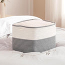 UBBCARE 4 Pack Baskets for rganizing, Woven Storage Baskets for Toys and Towel, Rectangle Cotton Rope Basket with Handles, 15''L x10''W x9''H, Grey by TinyTreasures Baby Boutique