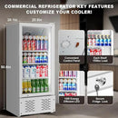 6.5 CUFT Commercial Beverage Refrigerator Glass Door Display Cooler Drink Beer Milk Fridge for Bar Restaurant Office