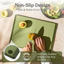 SMIRLY Plastic Cutting Board Set 3 Pieces, Non-Slip Dishwasher Safe Chopping Boards for Kitchen, Green by CozyNest Decor