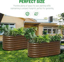 SnugNiture Galvanized Steel Raised Garden Bed, 4x2x2 ft, Outdoor Oval Deep Root Planter Box for Growing Vegetables, Flowers and Fruits by CozyNest Decor
