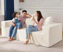 Modular Sectional Sofa 3-Seater Modular Couch with Deep Seat Memory Foam Cloud Chair with Pillows Oversized Sectional Sofa for Living Room Bedroom (Strip White, 3-Seater) by CozyNest Decor