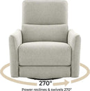 CHITA Power Recliner Chair Swivel Glider, FSC Certified Fabric Living Room Nursery Reclining Sofa Chair with Lumbar Support, Dove Grey by CozyNest Decor