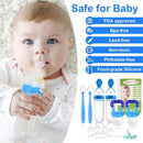 WAJIAYON Baby Fruit Feeder Pacifier - 6 Pack | 2 Infant Food Pacifier & 2 Baby Food Dispensing Spoon | Fresh Fruit Teethers for Babies | Silicone Feeder Babies,Infant Teething Feeders (Blue) by TinyTreasures Baby Boutique
