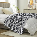 Amélie Home Chunky Knit Throw Blanket for Couch, Soft Chenille Crochet Blanket for Sofa, 50"x60", Space-Dyed Black by CozyNest Decor