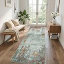Runner Rug for Hallways Kitchen 2'6"x8' Washable, Non Slip Carpet 8ft Area Rugs Entryway Rubber Backed 8 Feet Neutral Abstract Modern Low Pile Indoor Red Brown by TinyTreasures Baby Boutique