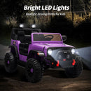 2 Seater Ride on Car Truck, 12V Kids Electric Ride on Toy for Big Kids Age 3-8 w/Remote Control- Purple by TinyTreasures Baby Boutique
