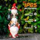 Garden Gnome Statue with Solar Lights Garden Sculptures Funny Triple Gnome Outdoor Patio Lawn Yard Balcony Garden Home Decor Birthday Gifts for Women Mom Grandma 12 in Fall Gnome by CozyNest Decor