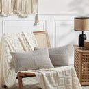 Fancy Homi 2 Packs Neutral Grey Lumbar Decorative Throw Pillow Covers 12x20 Inch for Living Room Couch Bed Sofa, Farmhouse Home Decor, Soft Striped Corduroy Rectangle Accent Cushion Case 30x50 cm by CozyNest Decor