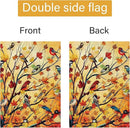 Louise Maelys Welcome Fall Garden House Flag 28x40 Inch Double Sided, Autumn Maple Tree Birds Large Burlap Garden Flag Fall Thanksgiving Outside Outdoor House Yard Decor (Only Flag) by GreenHaven Gardens