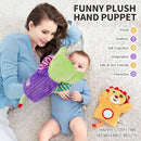 Jollybaby Hand Puppets Baby Toy 0-6-12 Months, Plush Stuffed Animal Hand Puppets Toys for Kids，Sensory Doll with Rattle and Mirror for Toddler，Social Emotional Play Therapy Toys for Boy Girl Gift by TinyTreasures Baby Boutique