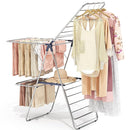 APEXCHASER Clothes Drying Rack with 4 Wings, Stainless Steel Drying Rack Clothing with Height-Adjustable, Foldable Gullwings Laundry Drying Rack, Indoor Outdoor Use, No Assembly, Blue by TinyTreasures Baby Boutique