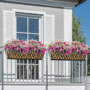 4 Pack 30 Inch Window Boxes Planters Railing Planter Box with Adjustable Brackets for Porch Fence Patio Balcony Hanging Flower Baskets with Coco Liners for Outdoor Garden Decor - Black by GreenHaven Gardens