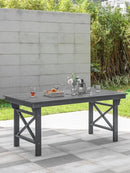 HDPE Outdoor Dining Table, 66.9” Rectangle Patio Dining Table for 6, All-Weather HDPE Outdoor Table with 2.2” Umbrella Hole, HDPE Patio Furniture for Deck, Backyard, Garden, Pool, Smoke Gray by CozyNest Decor