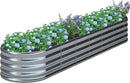 KFN 8x1.8x1FT Galvanized Raised Garden Bed,Raised Garden Bed Kit-Oval Metal Vegetable Box,Large Planter Flower Boxes Outdoor,Planting for Vegetables,Flower,Herb,Sliver,0.7mm by GreenHaven Gardens